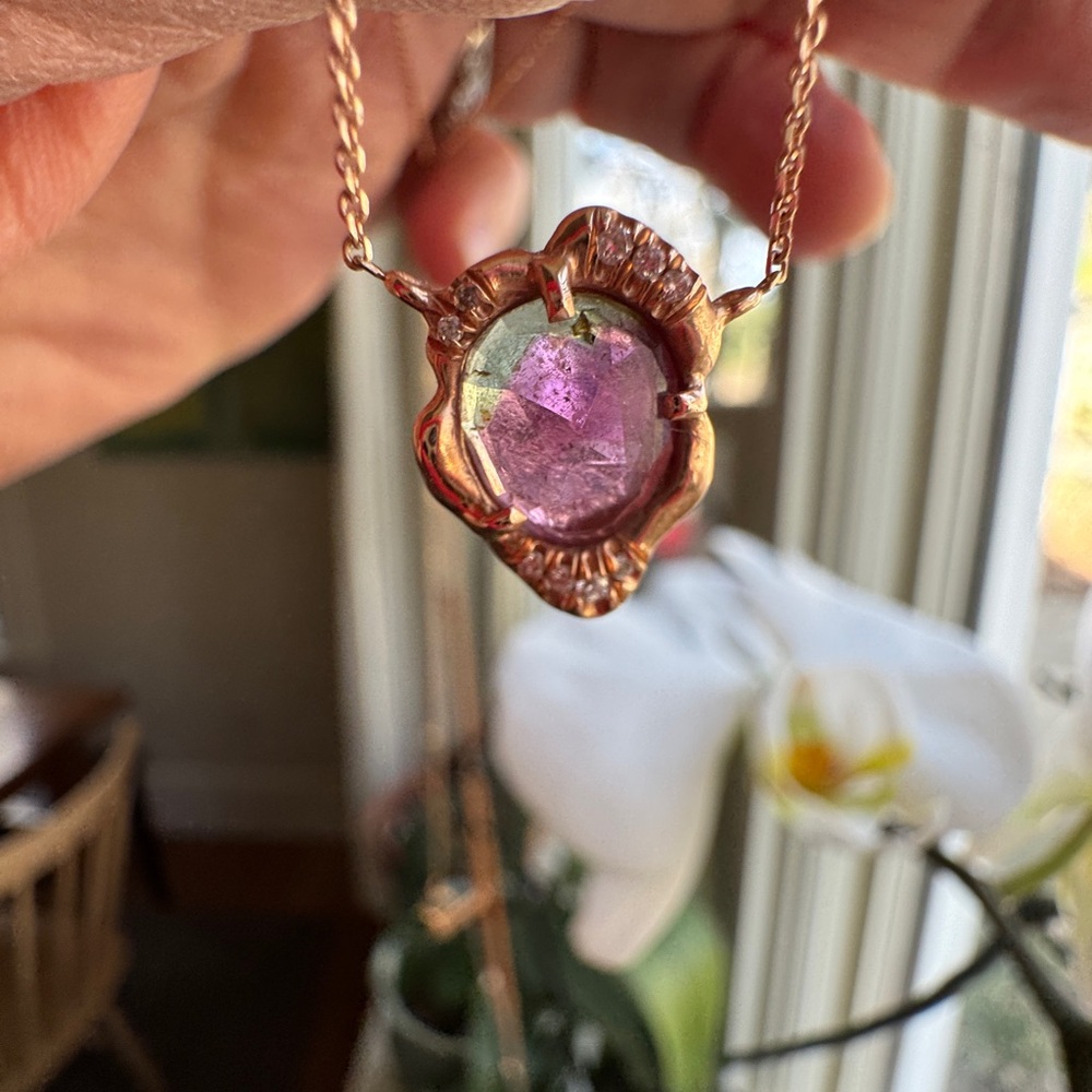 SIRCIAM radiant tourmaline necklace in rose gold